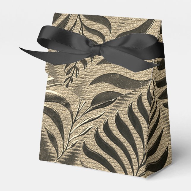 Guld Löv Motif Tält Presentaskar (Framsidan Sidan)