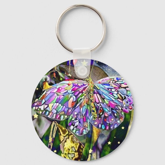 Guld Löv, nyårsfjäril Nyckelring (Framsida)