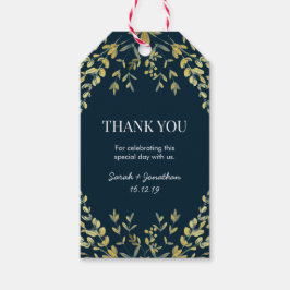 Guld Löv på Bröllop Tack märkre Presentetikett