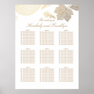Guld Löv sjunkande sittplatskarta Poster