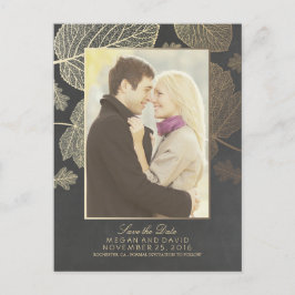 Guld Löv tar bort fotospardatum Meddelande Vykort