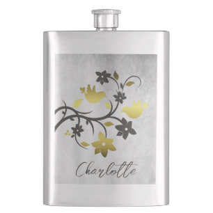 Guld Lovebird Personlig Flask Fickplunta