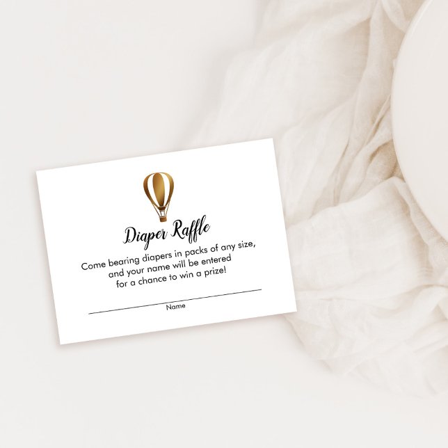 Guld Luftballong Diaper Raffle Biljett cards Tilläggskort (Skapare uppladdad)