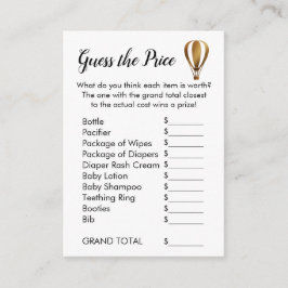 Guld Luftballong gissar Prisa spelkort Tilläggskort