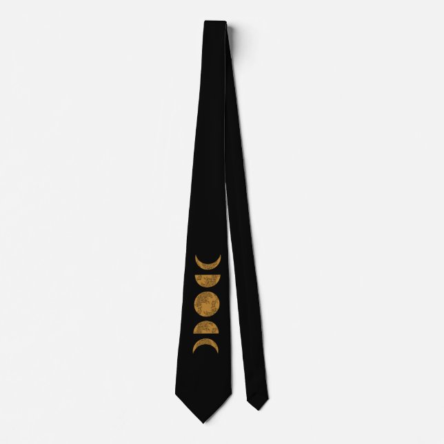 Guld Lunar Måne Phase Neck Tie Slips (Framsida)