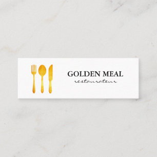 Guld Luxe Food Utensils Monogram Mini Visitkort