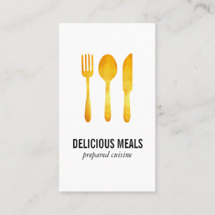 Guld Luxe Food Utensils Visitkort