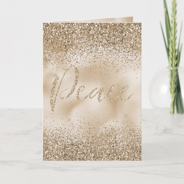 Guld Luxe Glitter Peace Kort (Framsida)