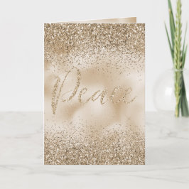 Guld Luxe Glitter Peace Kort