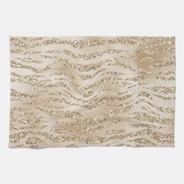 Guld Luxe Glitter Zebra tryck         Kökshandduk