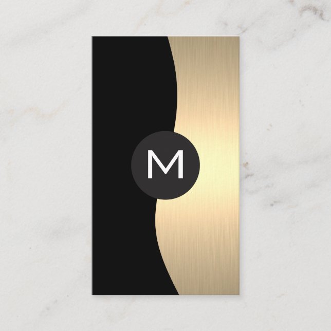 Guld Luxe Monogram Visitkort (Framsida)