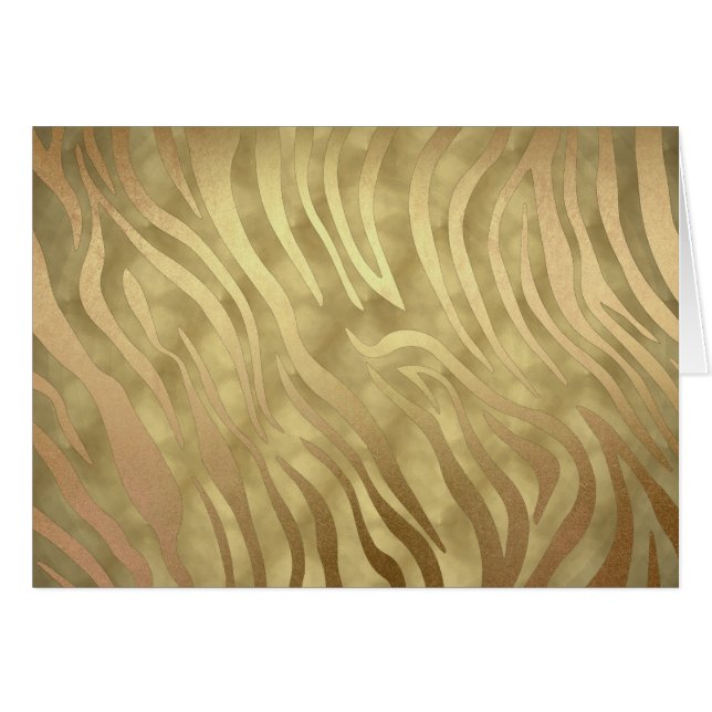 Guld Luxurious Zebra Jungle Safari Glam OBS Kort (Framsidan Horizontal)