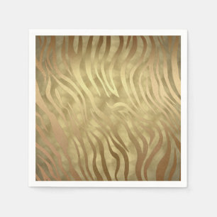 Guld Luxurious Zebra Jungle Safari Glam Pappersservett