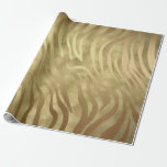 Guld Luxurious Zebra Jungle Safari Glam Presentpapper<br><div class="desc">papper radbrytning av anpassningsbar</div>