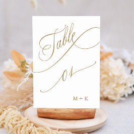 Guld Luxury Calligraphy Bröllop 1. Bordsnummer