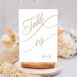 Guld Luxury Calligraphy Bröllop 9. Bordsnummer<br><div class="desc">Bord 9. Kontrollera alla tillgängliga nummer. | bordsnummer mellan lyx och elegant med bröllop och initialer. Om du vill ha en mer avancerad anpassning av den här designen klickar du på BLUE DESIGN VERKTYG ovan!</div>