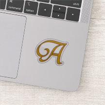 Guld Luxury Monogram A Sticker