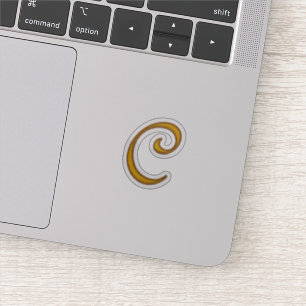 Guld Luxury Monogram C Sticker Klistermärken