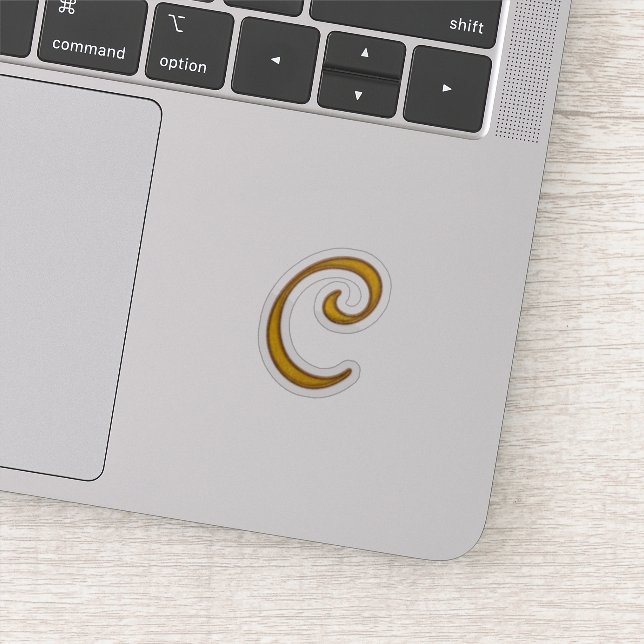 Guld Luxury Monogram C Sticker Klistermärken (Detalj)