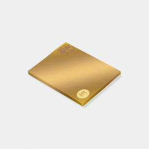 Guld Luxury Monogram E Post-it Block