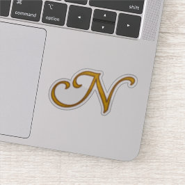 Guld Luxury Monogram N Klistermärken