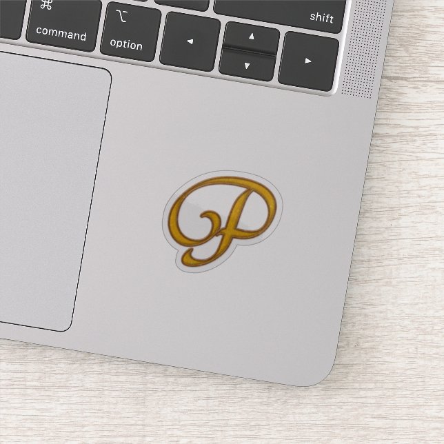 Guld Luxury Monogram P Klistermärken (Detalj)