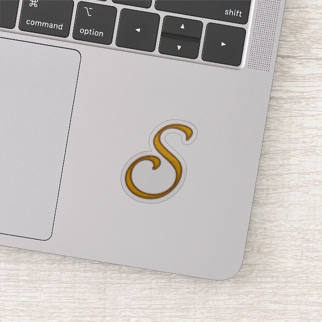 Guld Luxury Monogram S Klistermärken (Detalj)