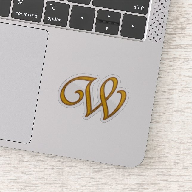 Guld Luxury Monogram W Klistermärken (Detalj)