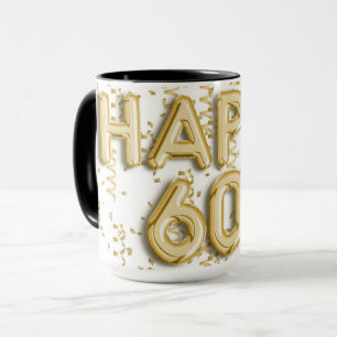 Guld Lycklig 60:e födelsedagen Mugg