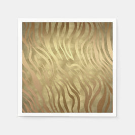 Guld Lyx Luksuriös Sebra Djungel Safari Glamour Pappersservett