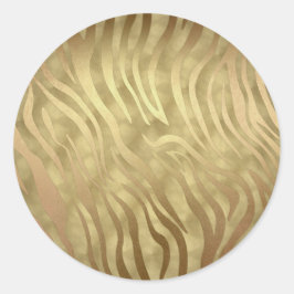 Guld Lyx Luksuriös Sebra Djungel Safari Glamour Runt Klistermärke