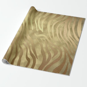 Guld Lyx Luxuös Zebr Djungel Safari Glamour Presentpapper