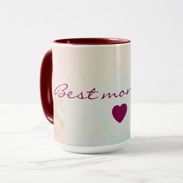 Guld Lyx Modern Rosabränd Mjuk Mint Kollektion Mugg (Framsida vänster)