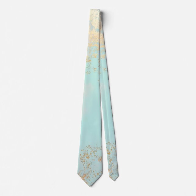 Guld Lyx Modern Rosabränd Mjuk Mint Kollektion Slips (Framsida)