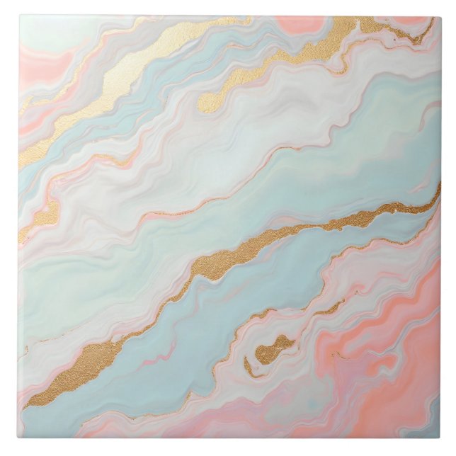 Guld Lyx Populär Rosafärgad Mint Kollektion Kakelplatta (Framsidan)