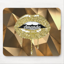 Guld Lyx Skönhet Glitter Dropp Droppande Läppar