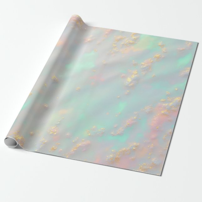 Guld Lyx Trendig Rosabruten Mjuk Mint Kollektion Presentpapper (Utrullad)