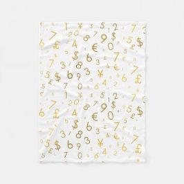 Guld lyxnummer och valutasymboler Mönster Fleecefilt