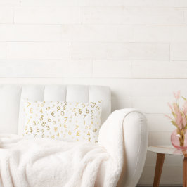 Guld lyxnummer och valutasymboler Mönster Lumbarkudde