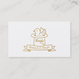 Guld- magisk duva för Faux i hatttrollkarl Visitkort