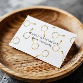 Guld Magnifying Glass Mönster Private Investigator Visitkort