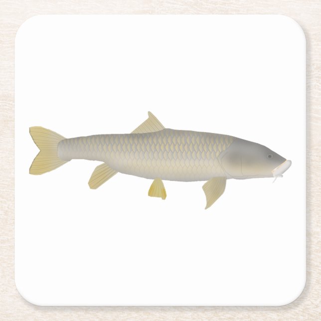 Guld Mahseer Underlägg Papper Kvadrat (Framsidan)
