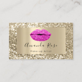 Guld MAKE-UP ARTIST RED KISS LÄPPAR GLITTER Tidsbeställning Kort