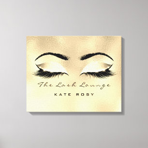 Guld Makeup Artist Beauty Studio Lash Canvastryck
