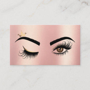 Guld Makeup Wink Öga Beauty Salon Lash Extension Visitkort
