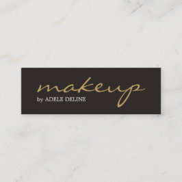 Guld- Makeupkonstnär för Minimalist chic grå färg Mini Visitkort