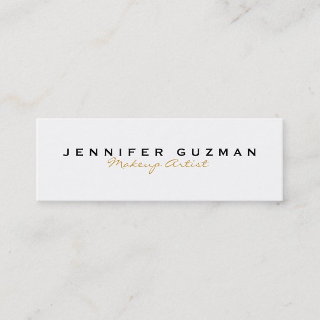 Guld- Makeupkonstnär Mini Visitkort (Framsida)