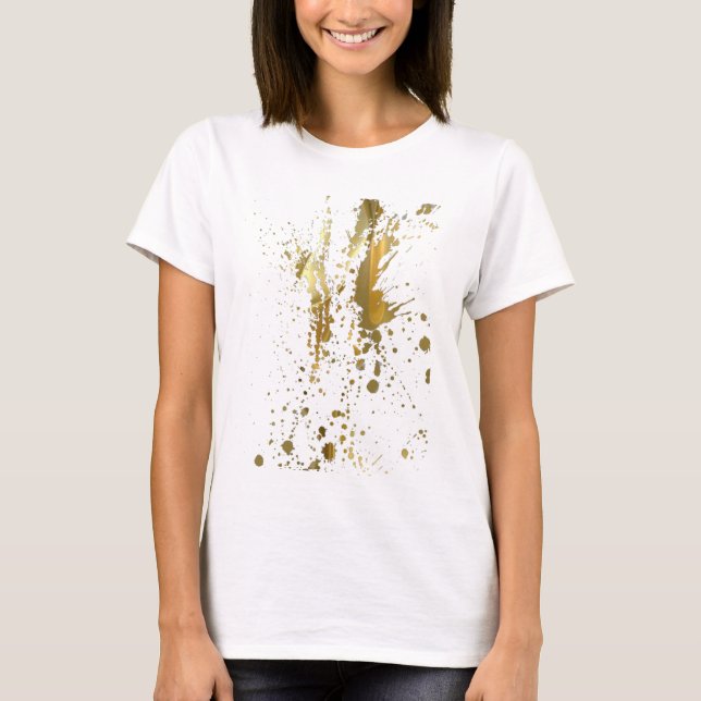 Guld målar SplatterT-tröja T-shirt (Framsida)