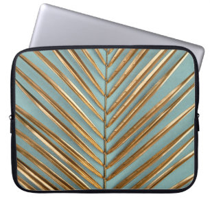 Guld målat Tropical Handflatan Mönster Laptop Fodral