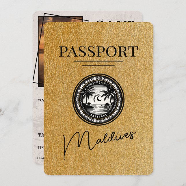 Guld Maldivernas pass Spara datum Spara Datumet (Fram/baksida)